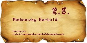 Medveczky Bertold névjegykártya